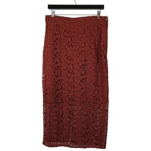 NEW! Zara Woman Crochet Maxi Skirt Rust - L